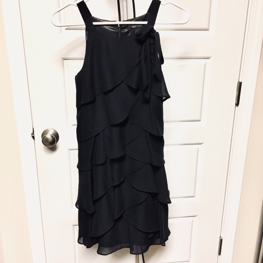 White House black market ruffles dress